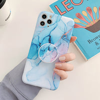 Compatible with Apple , Colorful Frosted Marble Mobile Phone Case