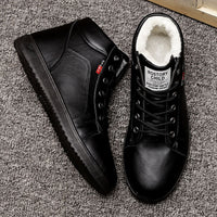 Men's plus velvet padded high-top cotton shoes