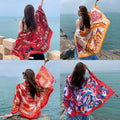 Multicolored Flower Pattern Shawl Sun-proof Scarf Mask