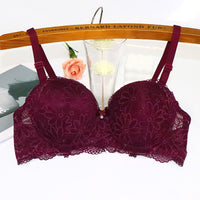 Women's Half Cup Lace Steel Ring Gathering Underwear