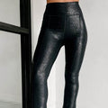 Black Faux Leather Splits High Waist Leggings