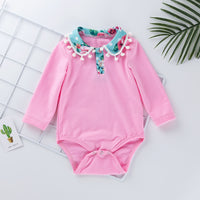 Two-piece long sleeve romper print trousers