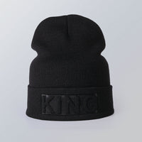 Solid color embossed knitted hat