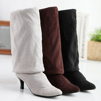 Womens Suede Tall Plus Size Boots