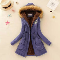 Autumn And Winter New Women's Plus Size Thickened Calibration Long-sleeved Hooded Lamb Wool Cotton-padded Jacket