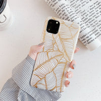 Bronzing banana leaf phone case