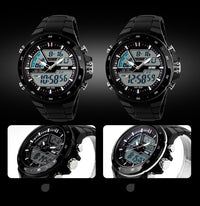Dual display waterproof watch