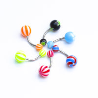 Mixed Color Acrylic Navel Ring Set