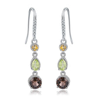 Fashionable Elegant Natural Gemstone Earrings S925 Silver