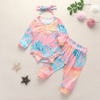 Three-Piece Baby Jumpsuit, Romper Pants And Headband