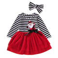 Striped Flower Santa Claus Mesh Skirt