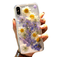 Epoxy real flower  case transparent acrylic protective cover