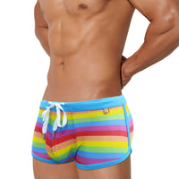 Men's Split Color Stripes Fashion Tether Sport Underwear