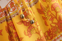 Holiday series orange flower sling jumpsuit