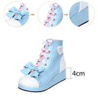 Bow princess shoes high top platform shoes