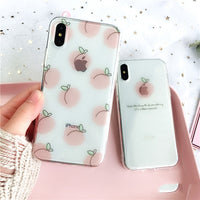 Peach transparent mobile phone case