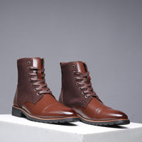 Men's pointed warm martin boots with velvet top boots