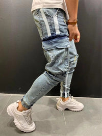 Men's Fashion And Leisure Trendy Knee-cut Zipper Trousers