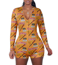 Women's printed long sleeve jumpsuit
