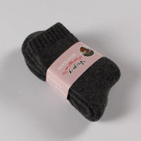 Autumn and winter new ladies rabbit wool socks women's tube socks Terry thick socks warm solid color pull socks