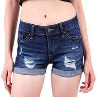Hemming Stretch High Waist Skinny Denim Shorts Hot Pants