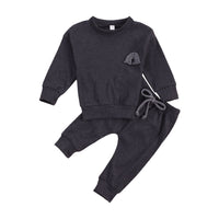 Round Neck Rainbow Embroidery Long Sleeve Suit