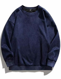Loose Charcoal Lambswool Brown Round Neck Sweater