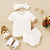 Three-piece cotton pit strip children's suit
