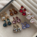 Niche-design Rhinestone-detailed Drop Earrings