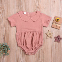 Baby Girl 3 Color Doll Collar Short Sleeve Halter
