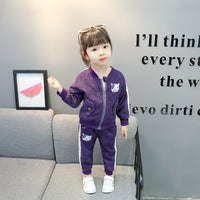 Children's Corduroy Cat Long Sleeve Sports Suit