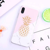 Compatible with Apple, Iphonex fruit phone case for iphone6 transparent white soft shell men and women drop protection sleeve