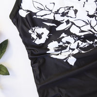 Black and white one-piece swimsuit