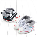 Cuffed striped baby shoes