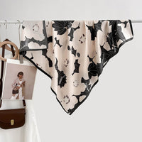 Design Floral Printed Square Scarf Women's Artistic Style Retro