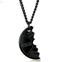 European And American-style Fitness Dumbbell Plate And Barbell Necklace For Men