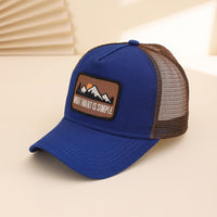 Men's Patchwork Sunset Mountain Mesh Baseball Cap, Fashionable And Casual Baseball Cap, Spring And Summer Outdoor Travel And Sports