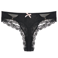 Cross-cut hollow bow panties