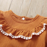 Solid color ruffled triangle one-piece romper