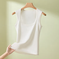 Womens Camisole Inner Layer Solid Color Square Neck Plus Size Sleeveless Base Shirt Slimming Bottoming Vest