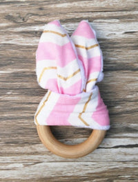 Handmade wooden natural baby teether