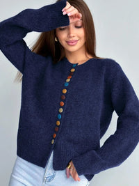 New Colorful-button Knitted Cardigan FallWinter New Arrival