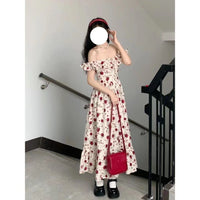 Women's Fashionable Slim-fit Floral Print Slip Dress
