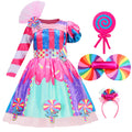 Girls' Candy-color Skirt Single Long Sleeve Candy Lollipop Ornament
