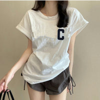Loose Drop Shoulder Sleeve Top Womens Korean Tyle