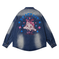 National Fashion High Street Niche Cartoon Printing Denim Shirt Jacket