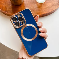 Solid Color Electroplating Magnetic Pull Ribbon Lens Protector Protection Mobile Phone Shell