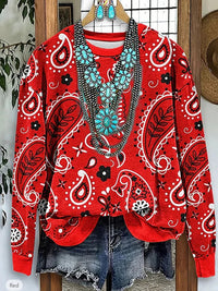European And American Printing Long Sleeve Casual Top Autumn Winter Sweater