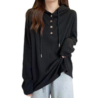 Plus Size Women's Hooded Sweatshirt Long Sleeve T-shirt