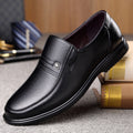 Men's Leather Genuine Flat Sole Round Toe Soft Sole Non-slip Casual Shoes For Middle-aged